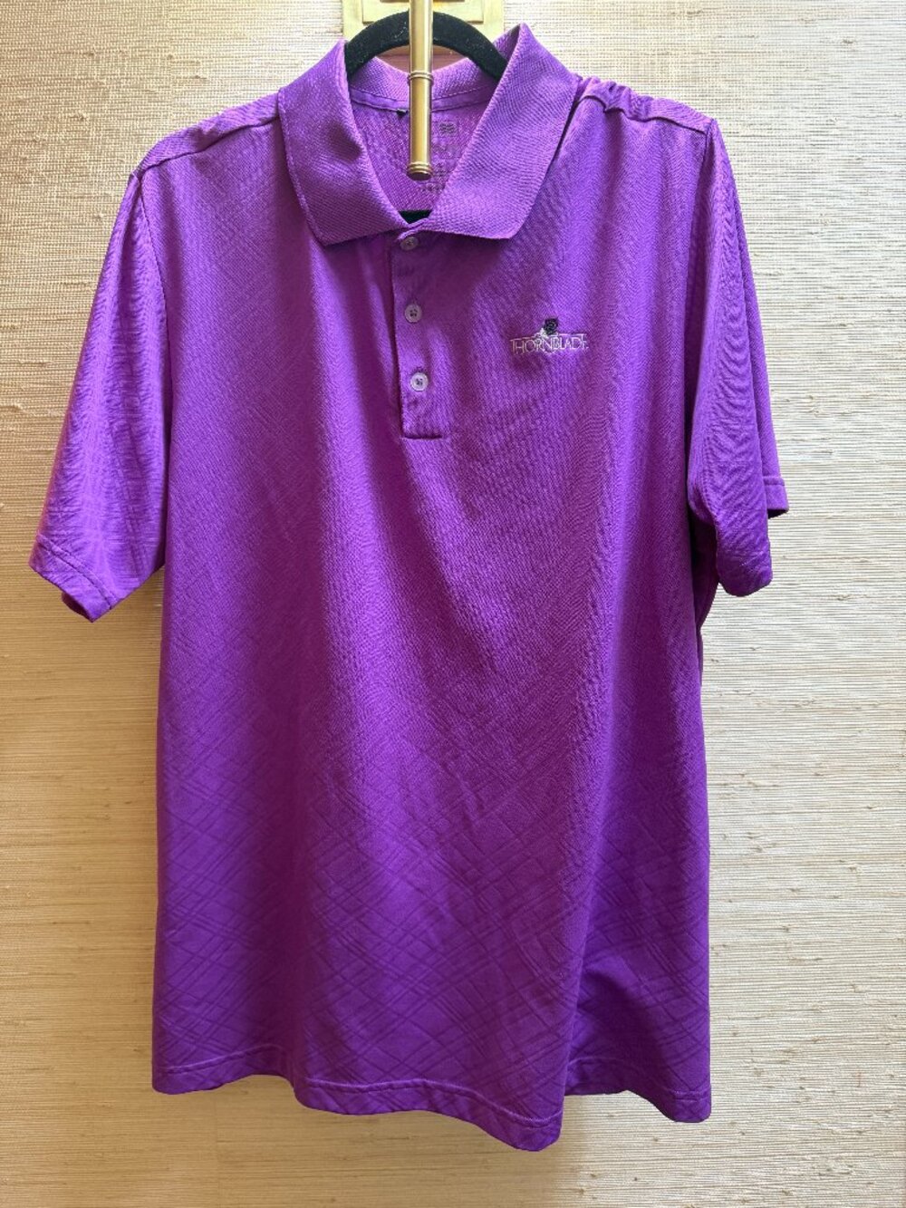 adidas Golf Thornblade Club Purple Performance Polo Men's Large